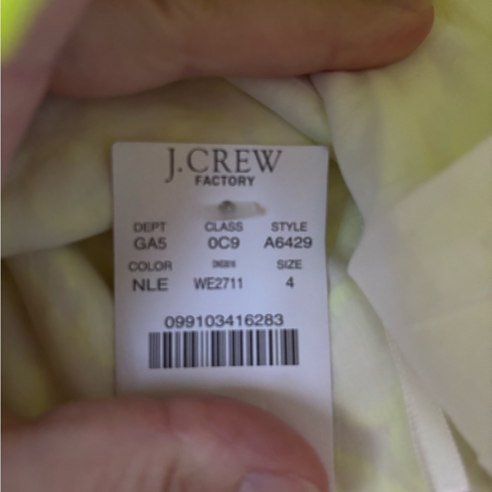 J. Crew Neon Yellow Floral A-Line Skirt - Picture 7 of 9